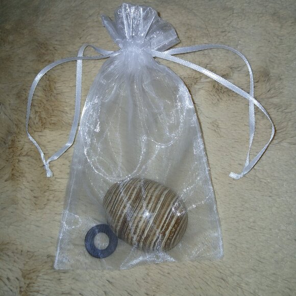 Brown & Tan Banded Aragonite Egg from Madagascar (NWOT) - Picture 11 of 12